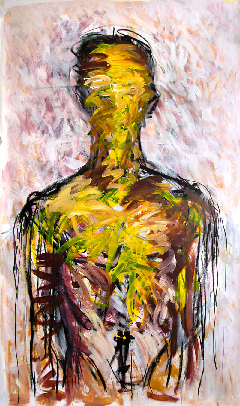 Figur 10, Work on Paper, Acryl, 10 x 110 cm, © Anders, 2021