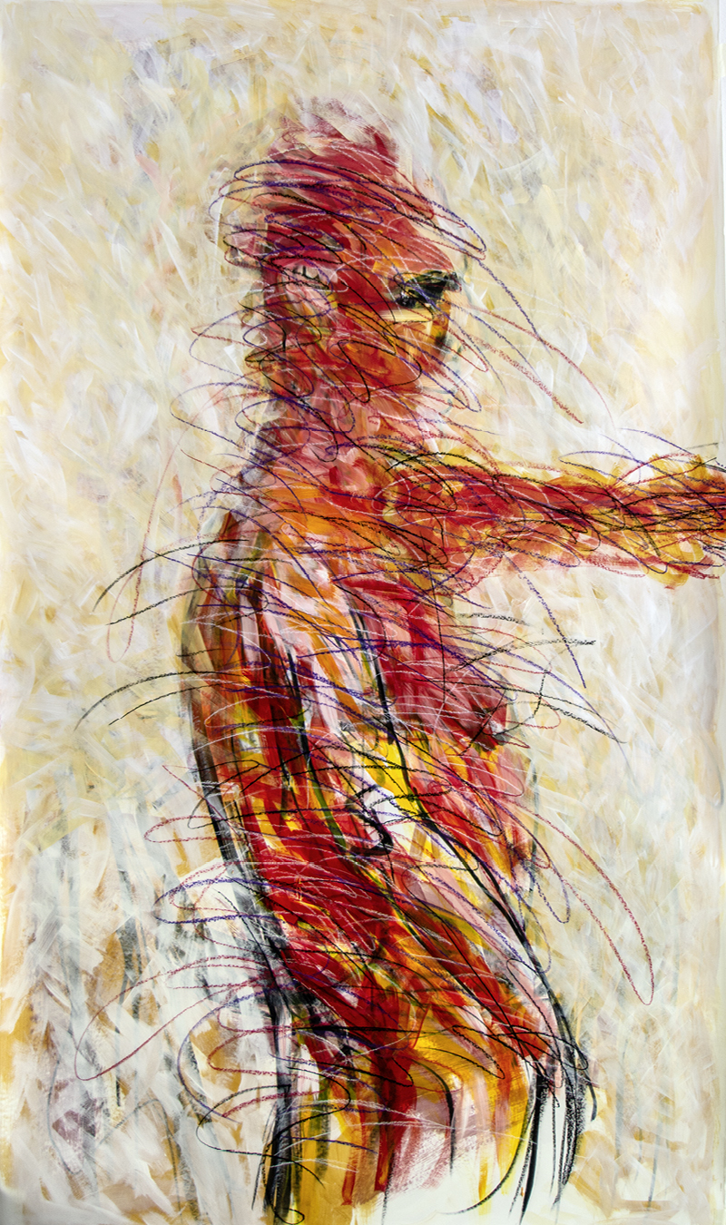 Figur 12, Work on Paper, Acryl, 190 x 110 cm, © Anders, 2021